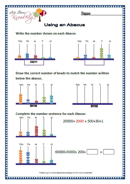 Grade 2 Maths Worksheets Part 1 Lets Share Knowledge