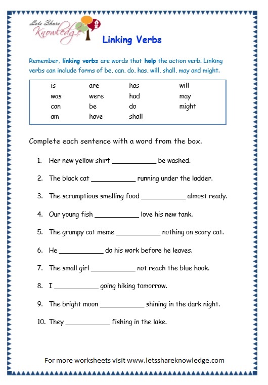 Free Printable Helping Verb Worksheets And Answer Key