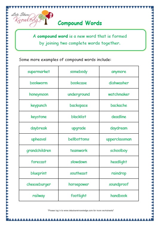 Compound Words Printable