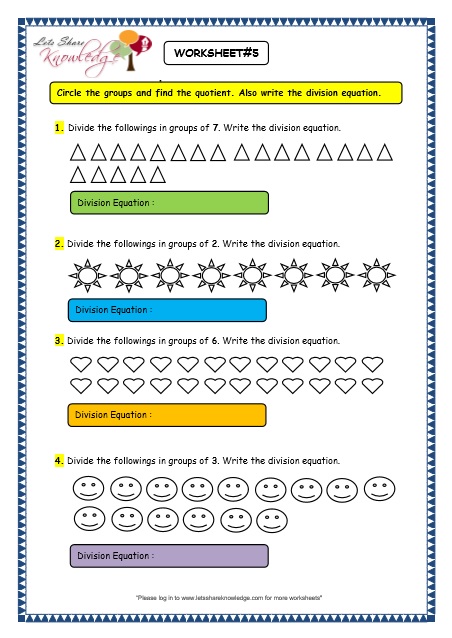 Grade 3 Maths Worksheets Division 6 2 Division By Grouping Lets 