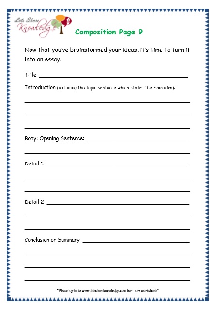 Grade 3 Grammar Topic 43 Composition Worksheets Lets Share Knowledge