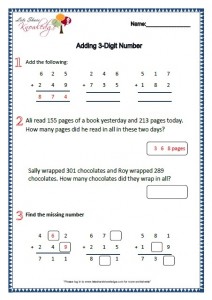 Grade 2 Maths Worksheets Adding 3 Digit Number