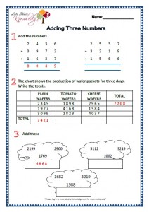 Grade 2 Maths Worksheets Adding 3 Numbers