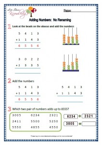 Grade 2 Maths Worksheets Adding 4 Digit Numbers No renaming