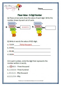 Grade 2 Maths Worksheets Place Value 5 Digit Numbers
