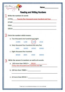 Grade 2 Maths Worksheets Reading and Writing Numbers