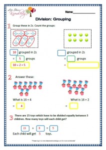 Grade 2 maths worksheets division grouping