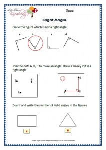 Grade 2 maths worksheets right angle