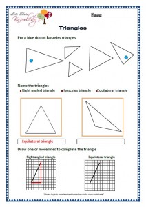Grade two worksheets Triangles