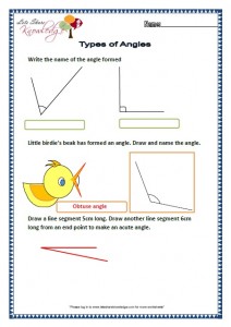 Grade two worksheets Types of angles