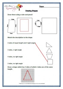 Grade two worksheets drawing shapes