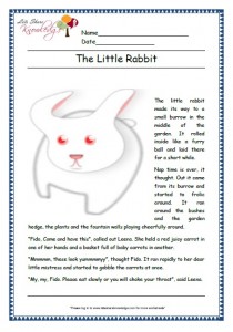 The little rabbit grade 1 comprehension