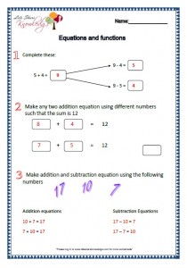 equations and functions worksheets