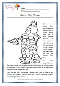 gobo the clown grade 1 comprehension