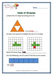 nets of shapes worksheets