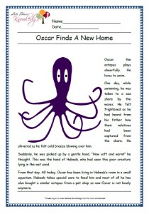 oscar the octopus grade 1 comprehension