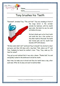 tony teeth grade 1 comprehension
