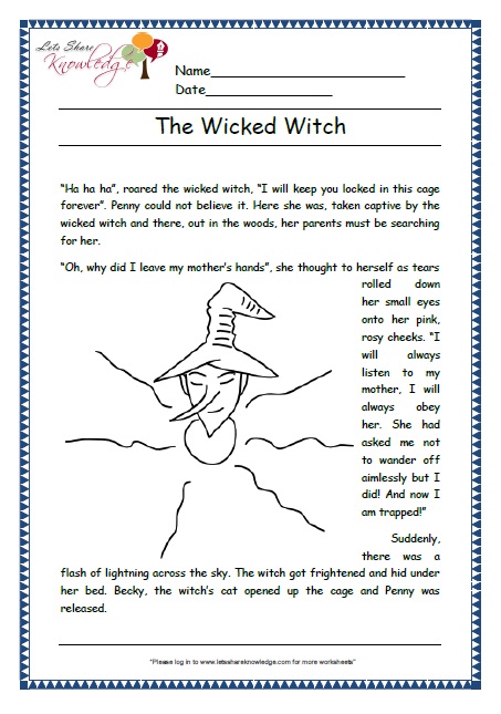 wicked witch grade 1 comprehension – Lets Share Knowledge