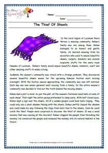 14 The Thief Of Shawls grade 3 comprehension worksheet