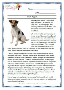 8 hush puppy grade 3 comprehension worksheet