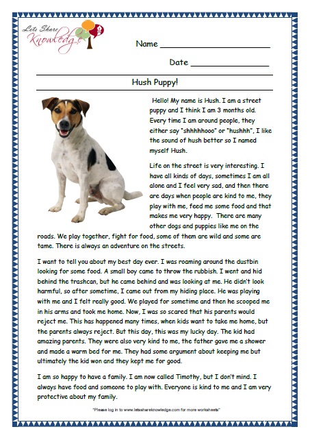 Comprehensions for Grade 3 (Ages 7 – 9) Worksheets – Lets Share Knowledge