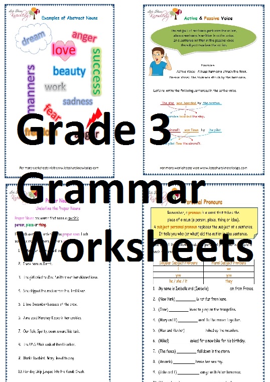Grade 3 English Grammar Worksheets – Lets Share Knowledge