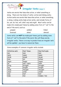 Grade 3 Grammar Topic 39: Irregular Verbs Worksheets – Lets Share Knowledge