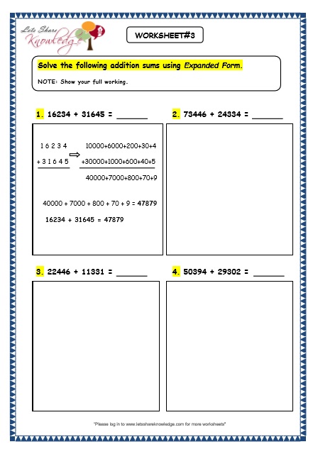 Addition Using Expanded Form worksheets