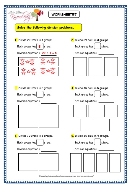  Division by Grouping worksheet