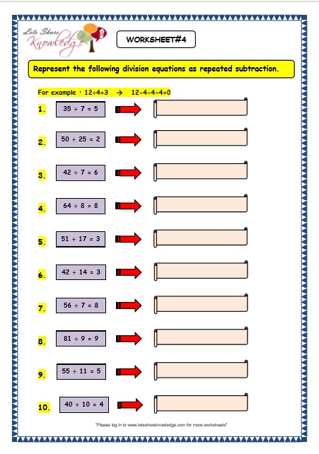  Division by Repeated Subtraction worksheet 