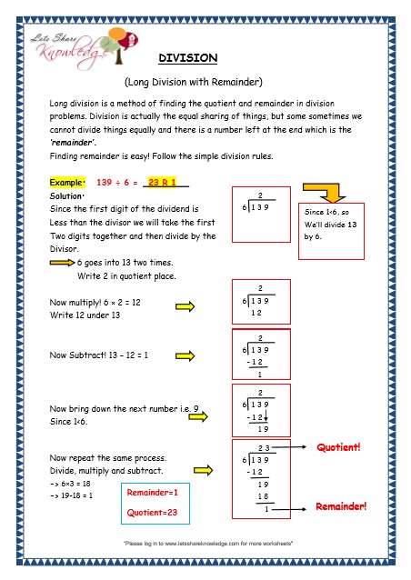  Long Division With Remainder