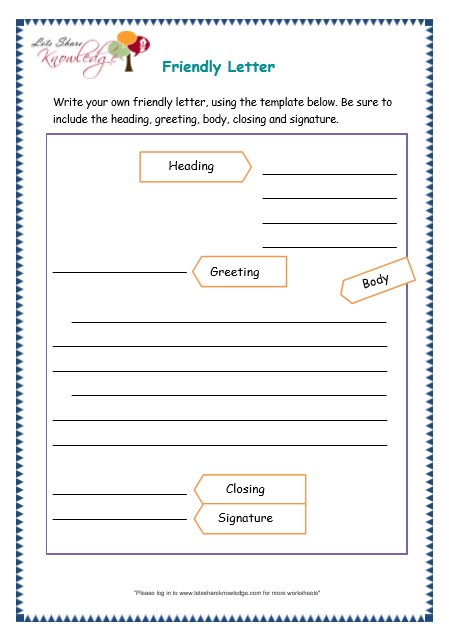 Grade 3 Grammar Topic 44: Letters Worksheets – Lets Share Knowledge