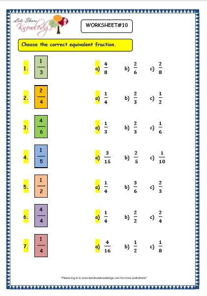 4th grade equivalent fractions printable worksheets printable worksheets - fractions worksheets grade 3 fractions worksheets math fractions | 4th grade math worksheets equivalent fractions