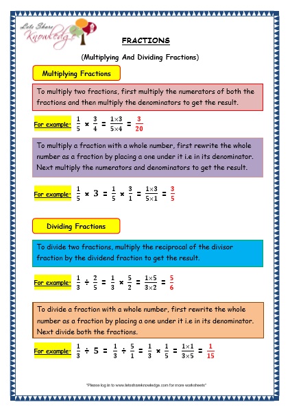  Multiplying and Dividing Fractions