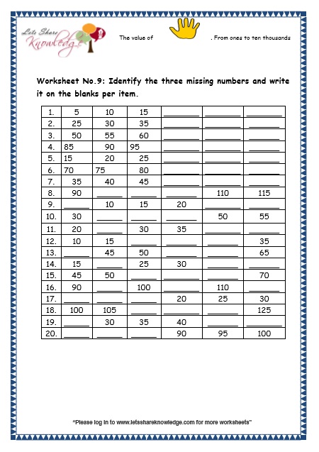 Skip Counting worksheet