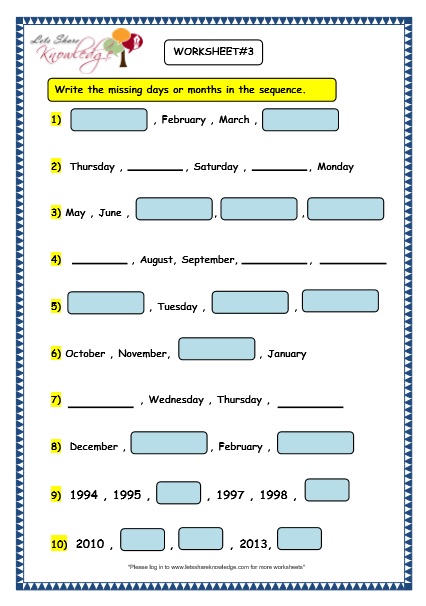  Calendars Worksheets