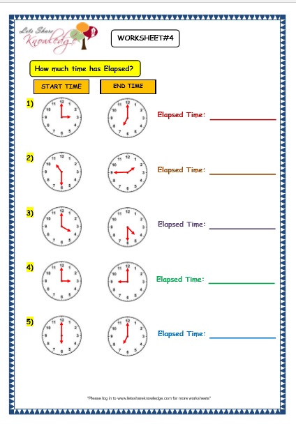 Elapsed Time Worksheet 