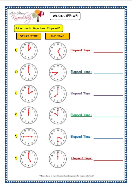  Elapsed Time Worksheet
