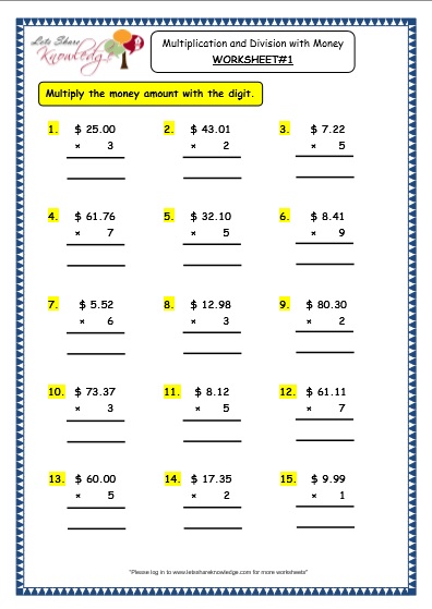 grade 3 maths worksheets 103 multiplication and