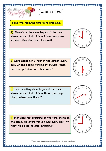  Time Problems Worksheet