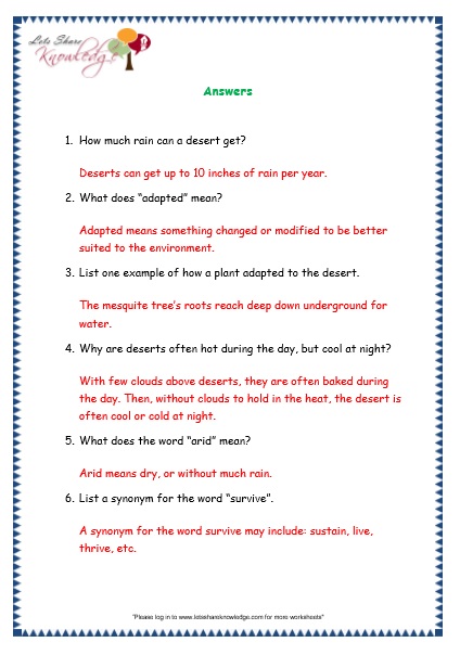 Comprehensions for Grade 3 (Ages 7 – 9) Worksheets Passage 21 – Lets ...