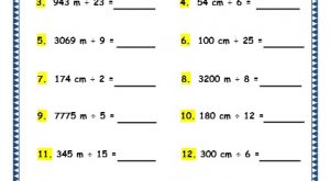Grade 3 Maths Worksheets: (11.8 Division of Meters and Centimeters)