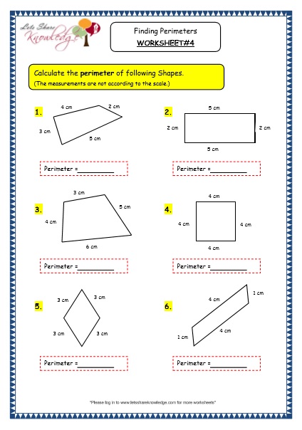  Geometry - Finding Perimeters Worksheet 