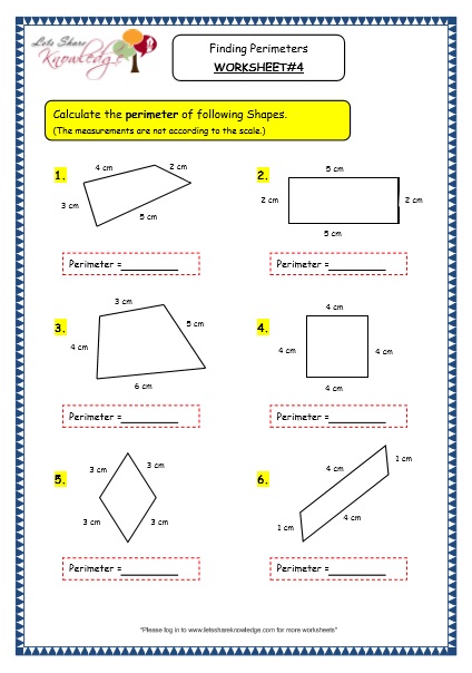 Grade 3 Maths Worksheets: (14.8 Geometry: Finding Perimeters) - Lets ...