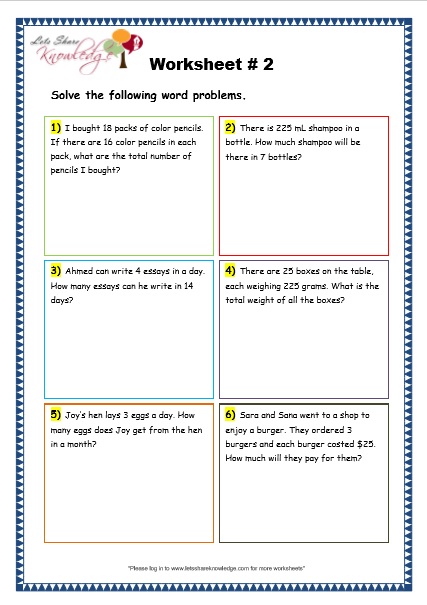  Multiplication Word Problems 