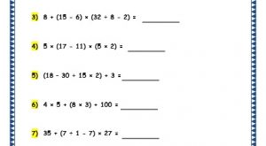 Grade 4 Maths Resources (1.8 Order of Operations Printable Worksheets)
