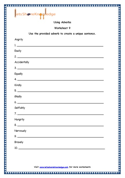  Adverbs and Adverbs of Degree Printable Worksheets Worksheet