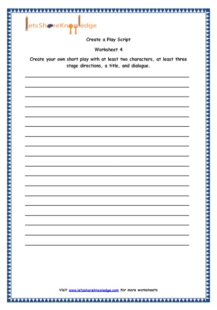  Play Script Printable Worksheets Worksheet 