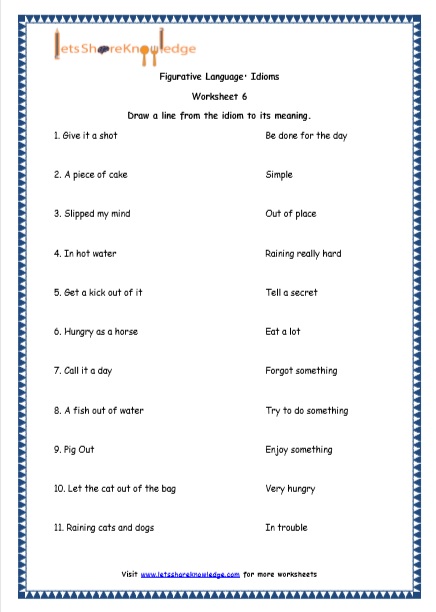 Figurative Language Printable Worksheets Worksheet