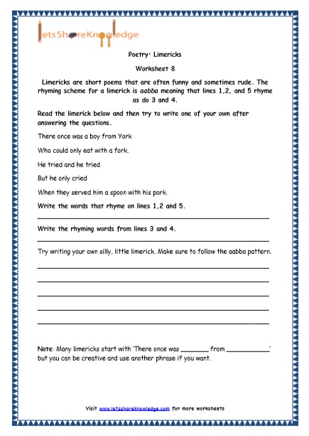 Grade 4 English Resources Printable